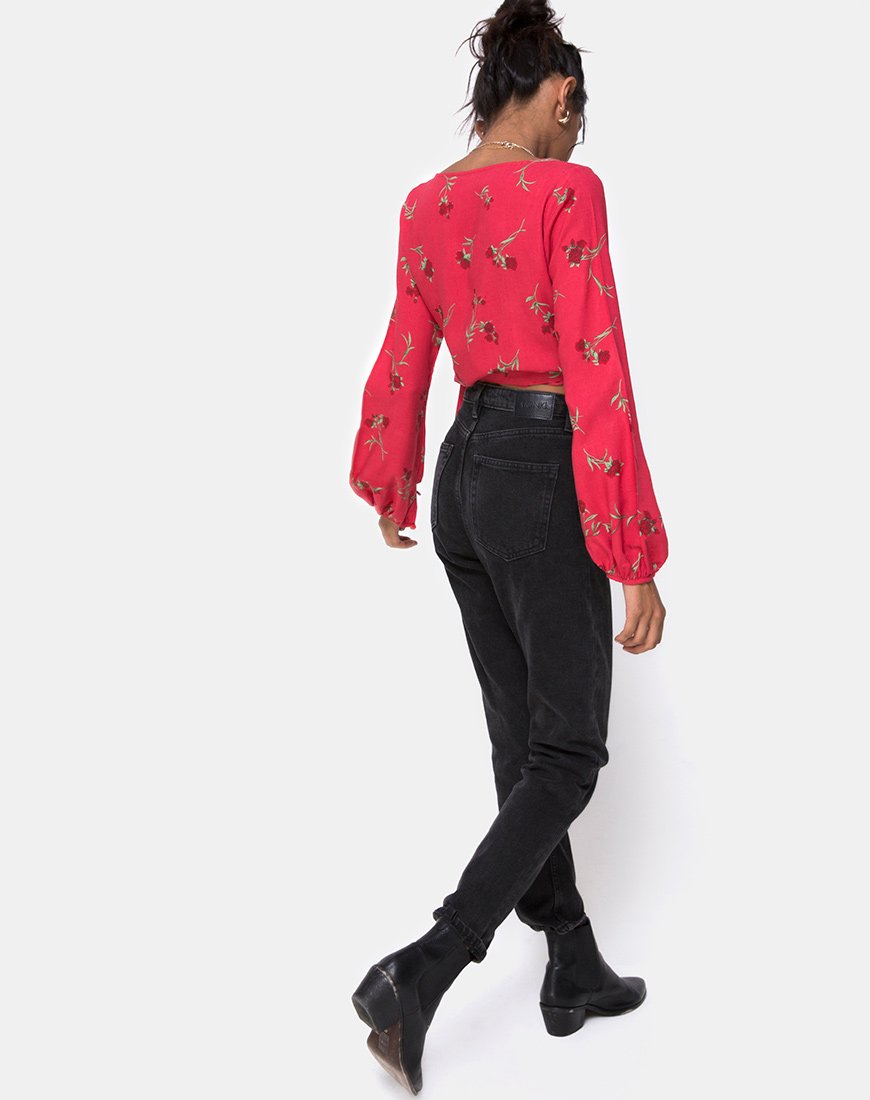 Bild von Sepra Wrap Top in Rouge Rose Pink