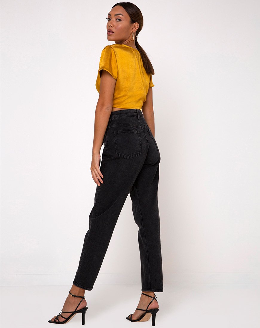 Bild von Shaera Crop Top in Satin Kurkuma