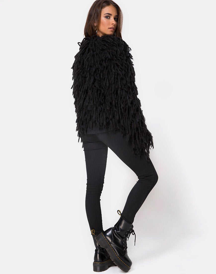 Image of Zotteliger Strickcardi aus Moheir Schwarz