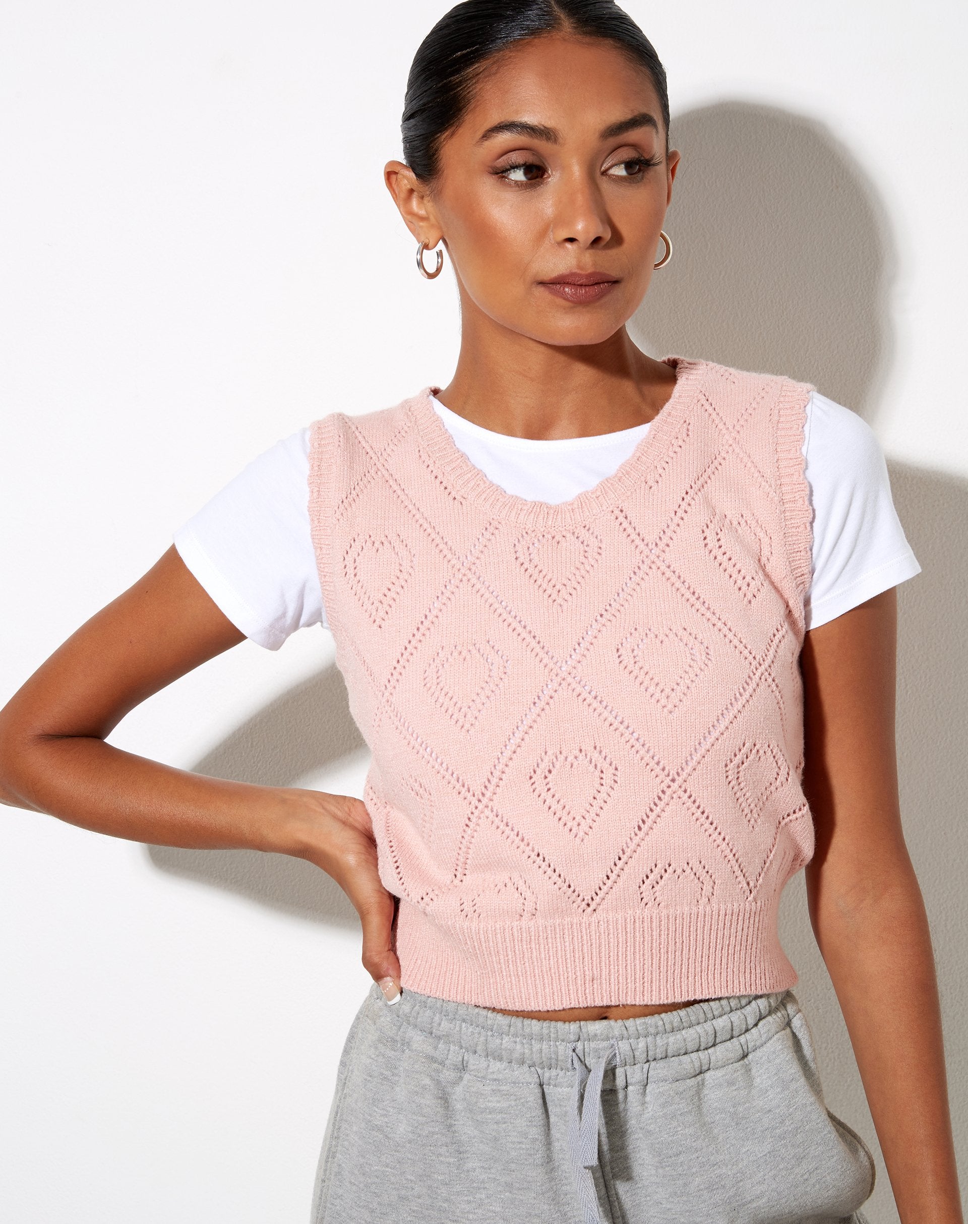 Bild von Shala Tank Top in Diamant und Herz Rosa