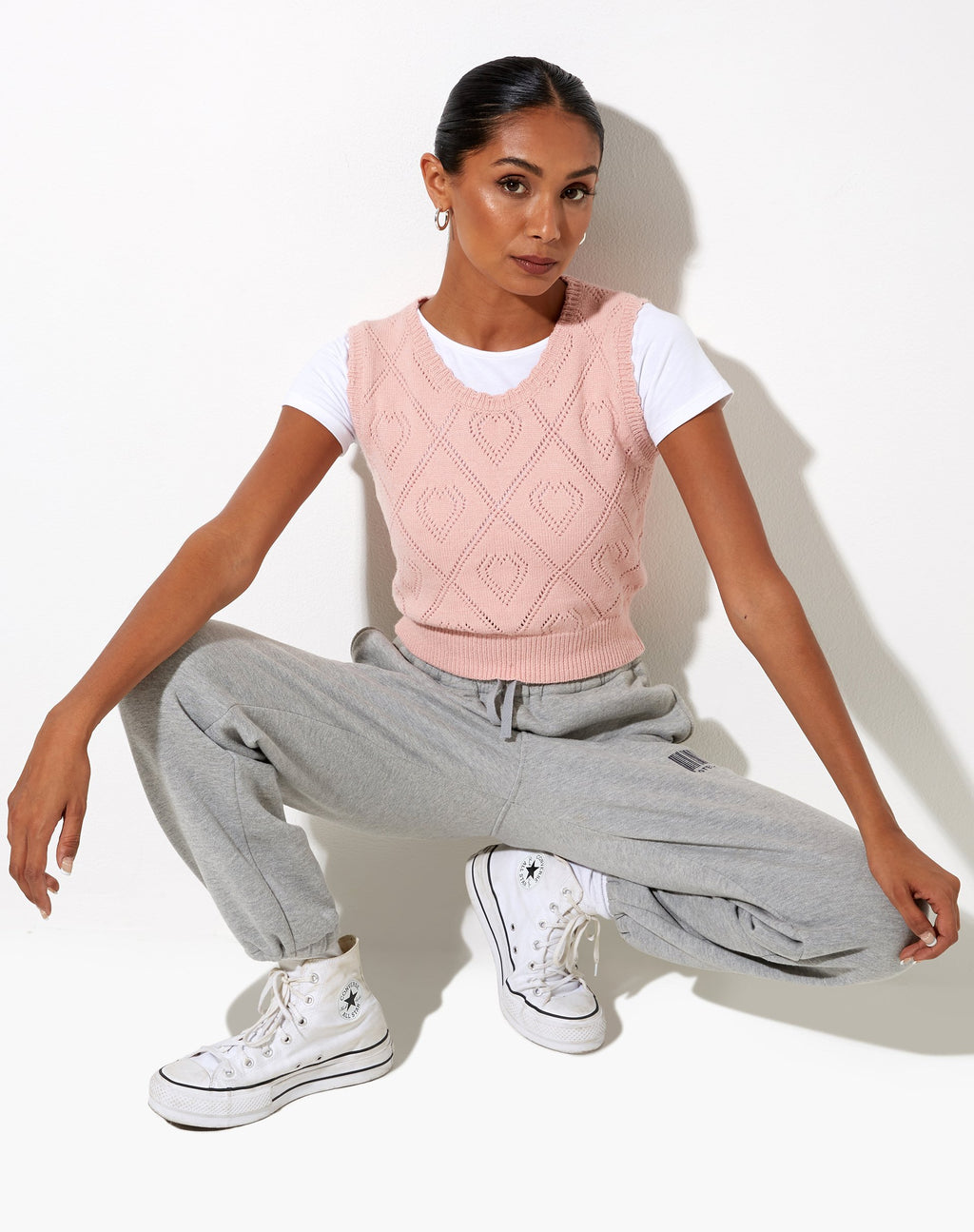 Shala Tank Top in Diamant und Herz Rosa