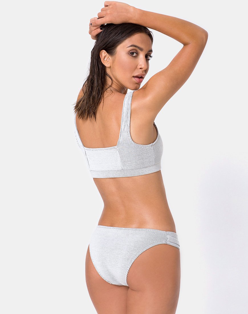 Bild von Shani Bikiniunterteil in Crinkle Rib Weiß