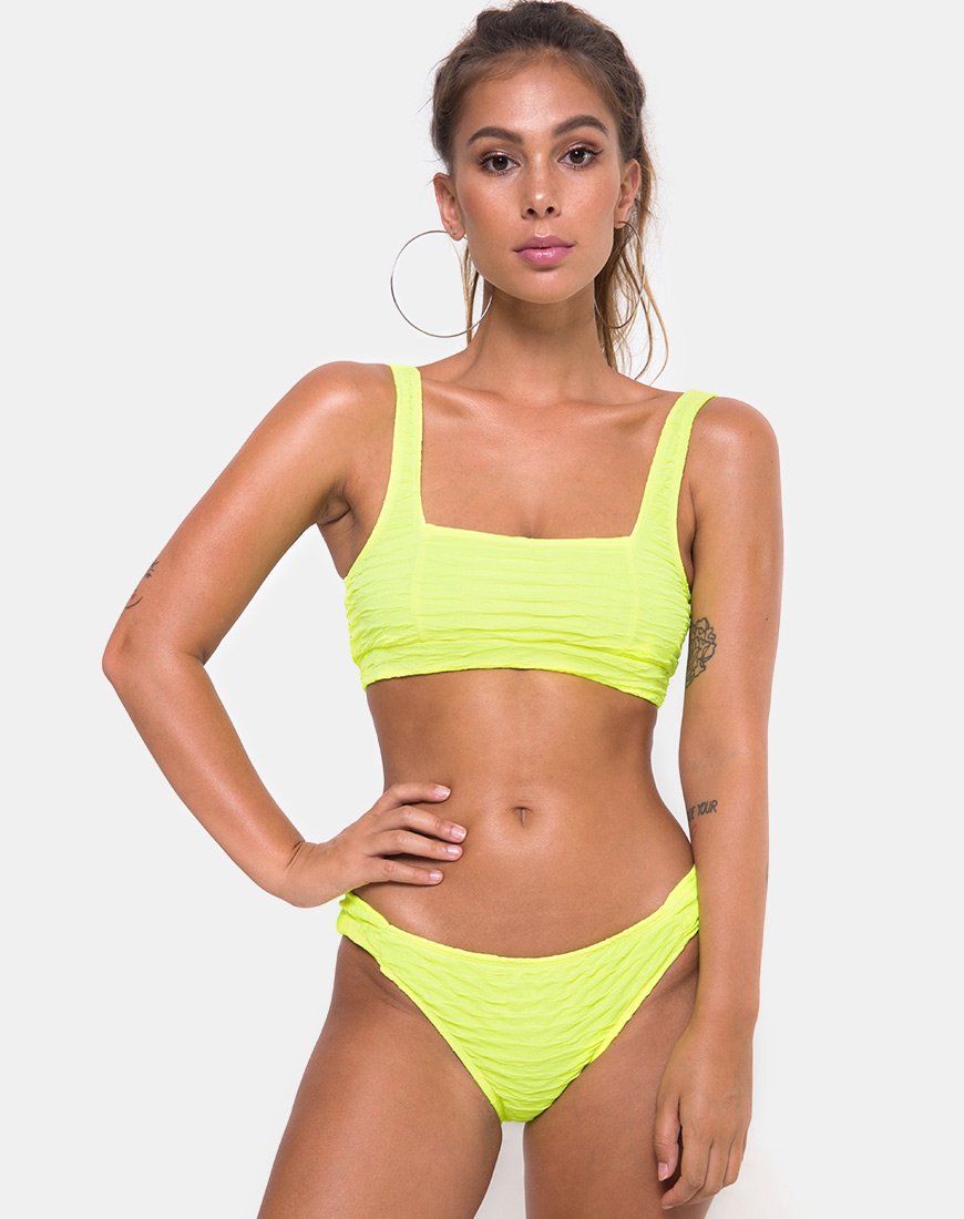 Bild von Shani Bikini Bottom in 80s Crinkle Sour Lime