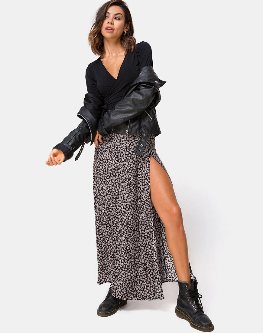 Bild von Shayk Maxirock in Ditsy Rose Schwarz