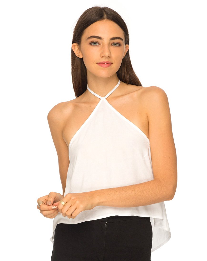 Shea Halter Swing Crop Top in Weiß