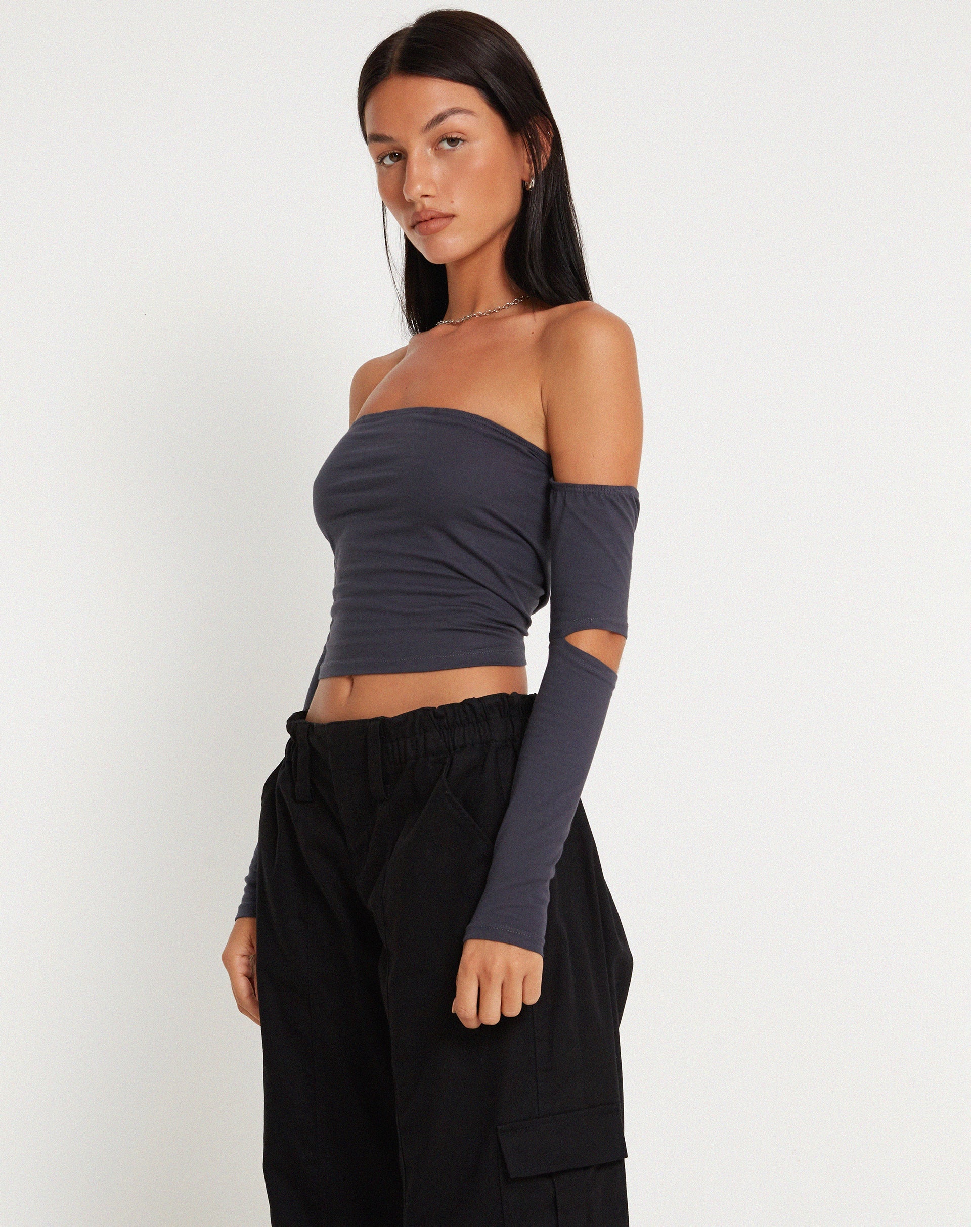 Bild von Shelbo Bardot Crop Top in Ocean Storm
