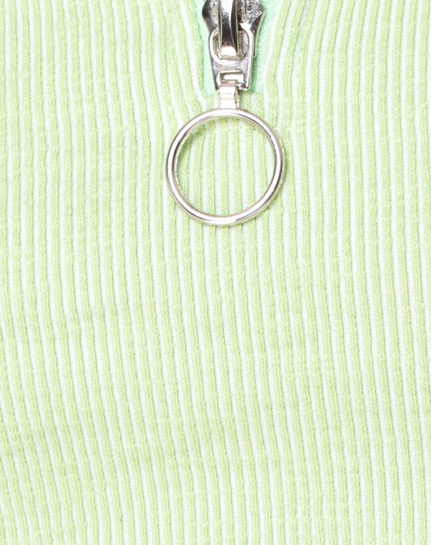 Bild von Shen Crop Top in Rippe Pastell Limette