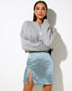 Bild von SHENKA SKIRT SATIN SILBER BLAU#41