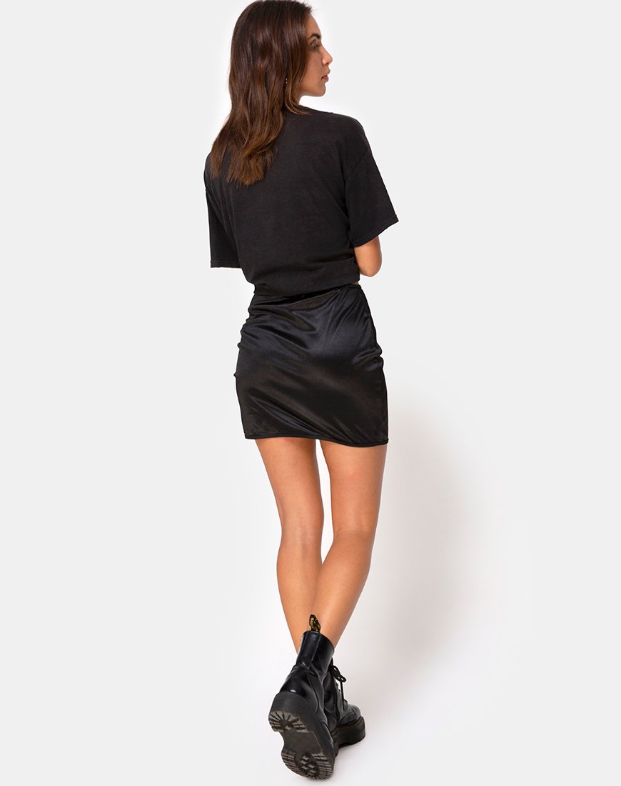 Bild von Shena Minirock aus Satin Schwarz