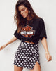 Bild von Sheny Minirock in 90s Daisy Schwarz und Weiß