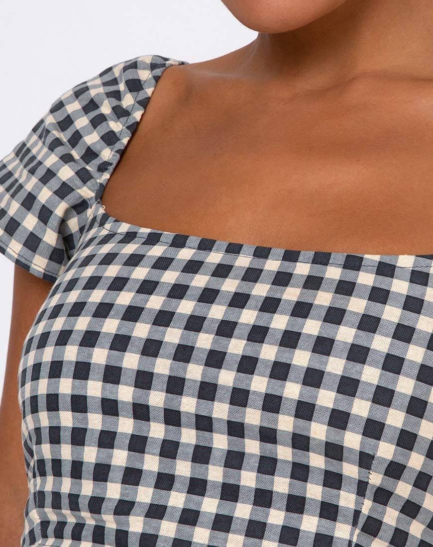Bild von Cindy Crop Top in Gingham Creme