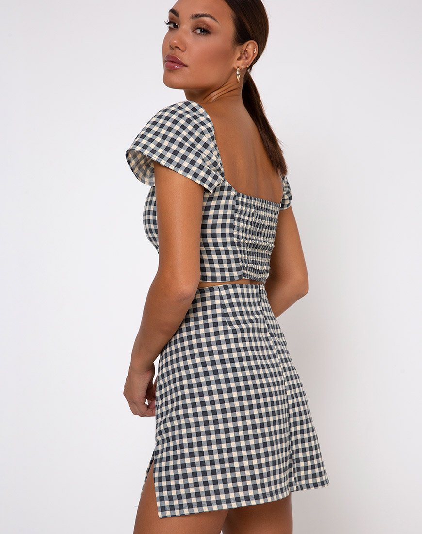 Bild von Sheny Minirock in Gingham Creme