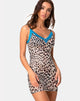 Image of Sheys Kleid aus Mesh Cheetah mit blauer Spitze