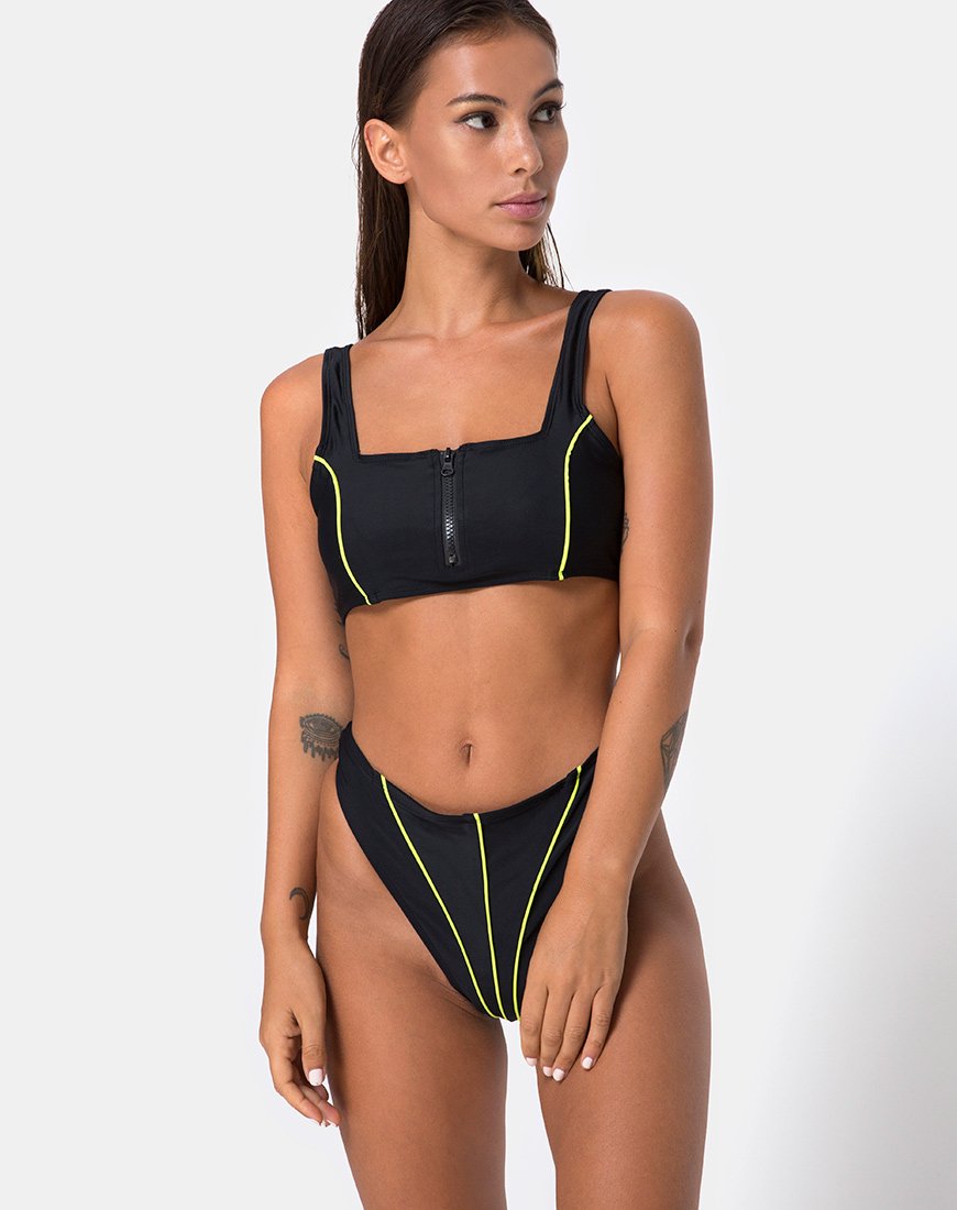 Image of Shielle Bikinioberteil in Schwarz mit Kontrastpaspel