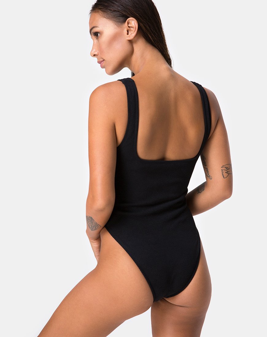 Shila Cutout-Badeanzug in Schwarz Schnalle