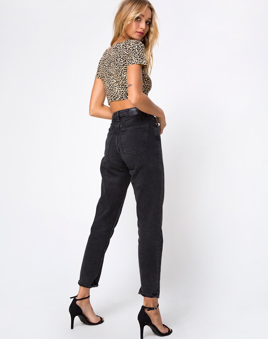 Bild von Shim Cutout Crop Top in Rar Leopard