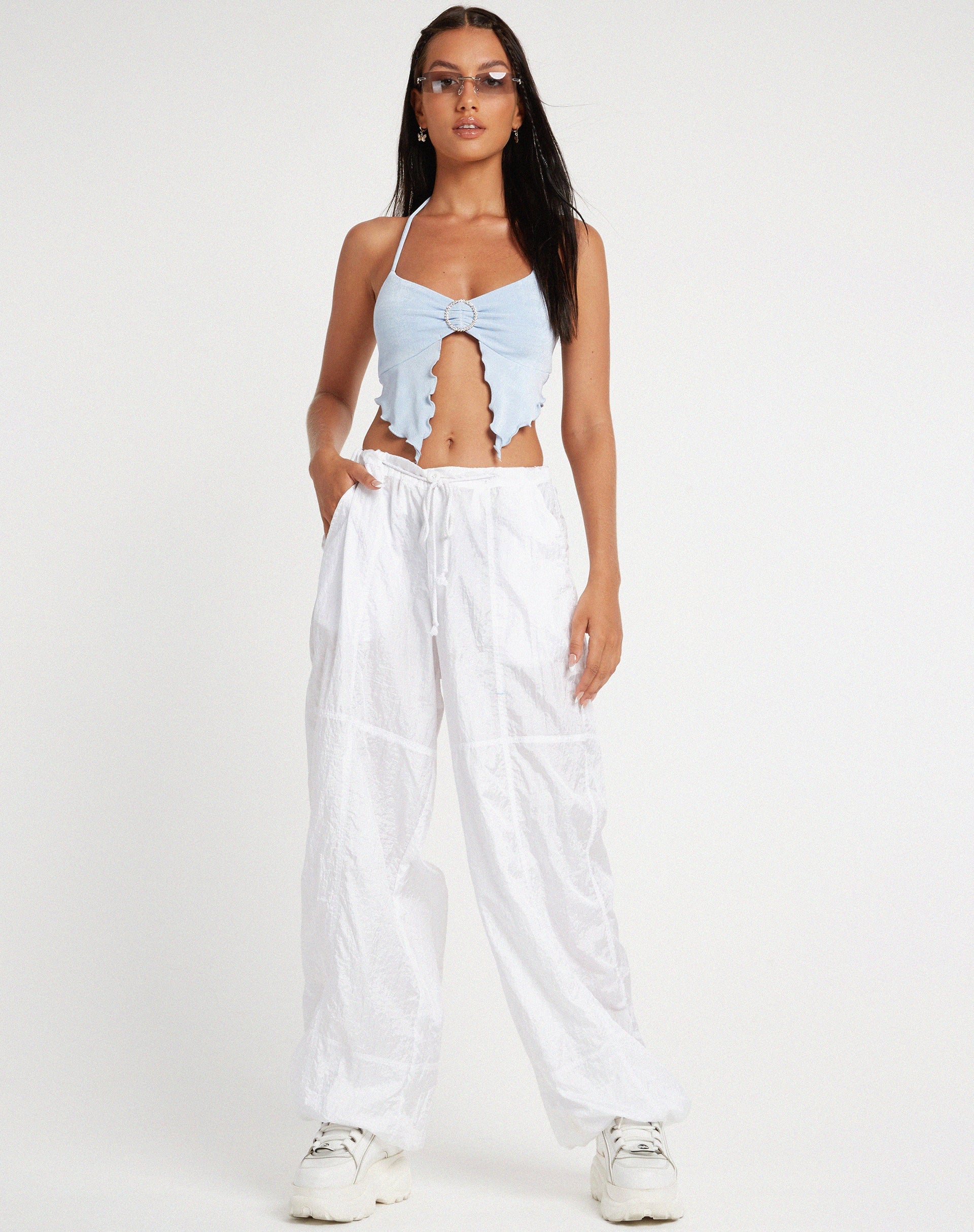 Bild von Shima Top aus Krepp in Babyblau