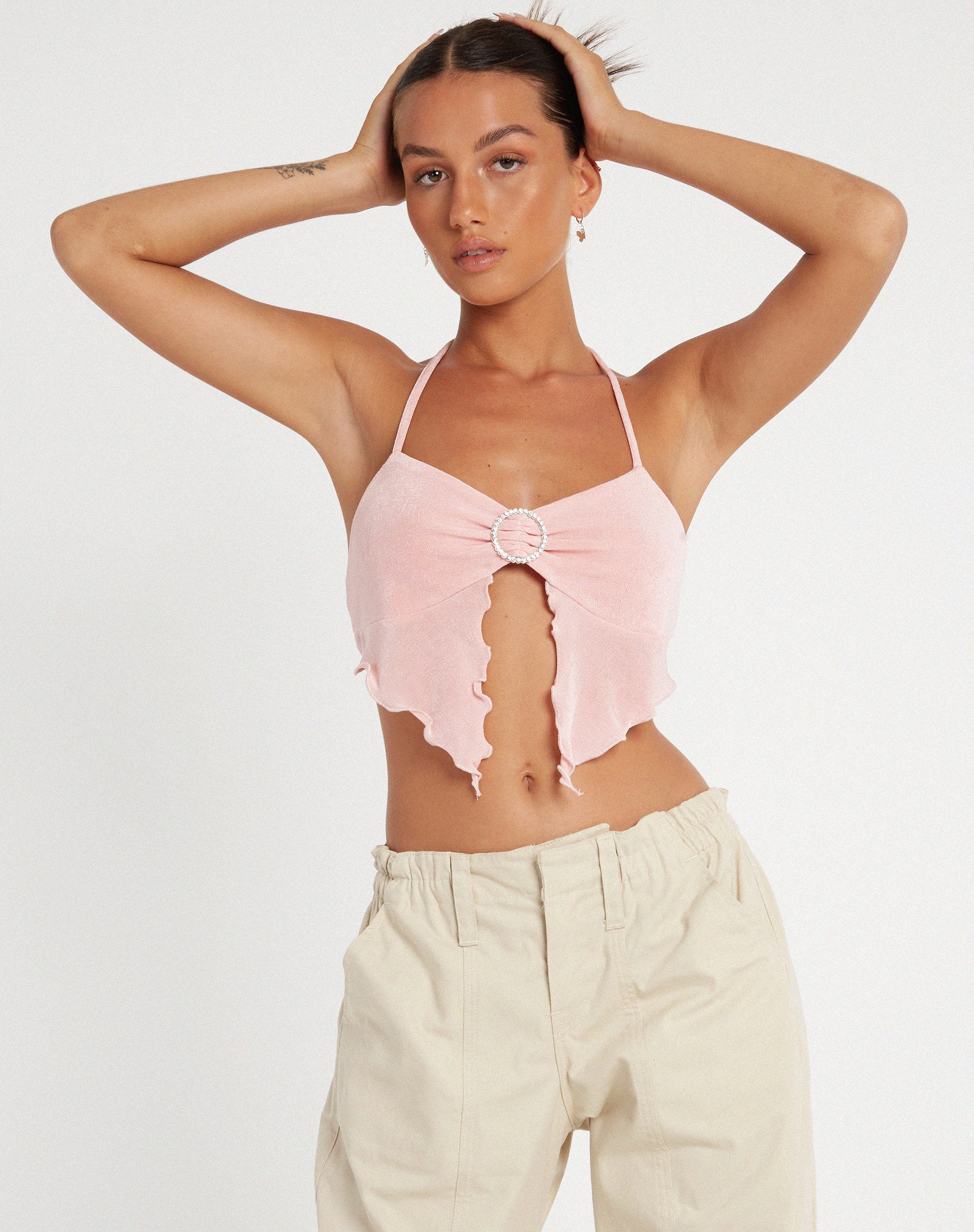 Abbildung von Shima Top aus Krepp in Babyrosa