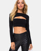 Bild von Shimla Cutout Crop Top in Schwarz