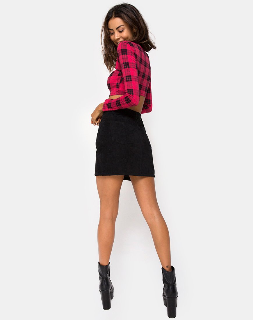 Bild von Shimla Crop Top in Winter Plaid Rot / Schwarz