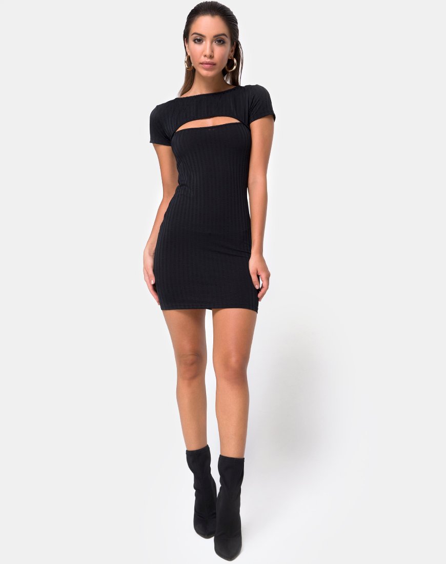 Bild von Shimmie Bodycon Kleid in Schwarz