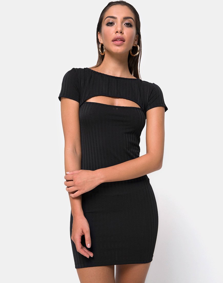 Bild von Shimmie Bodycon Kleid in Schwarz