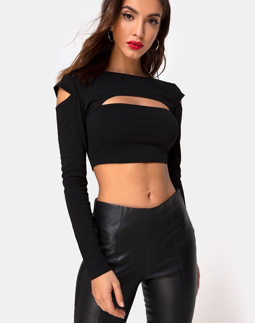 Bild von Shink Crop Top in Schwarz