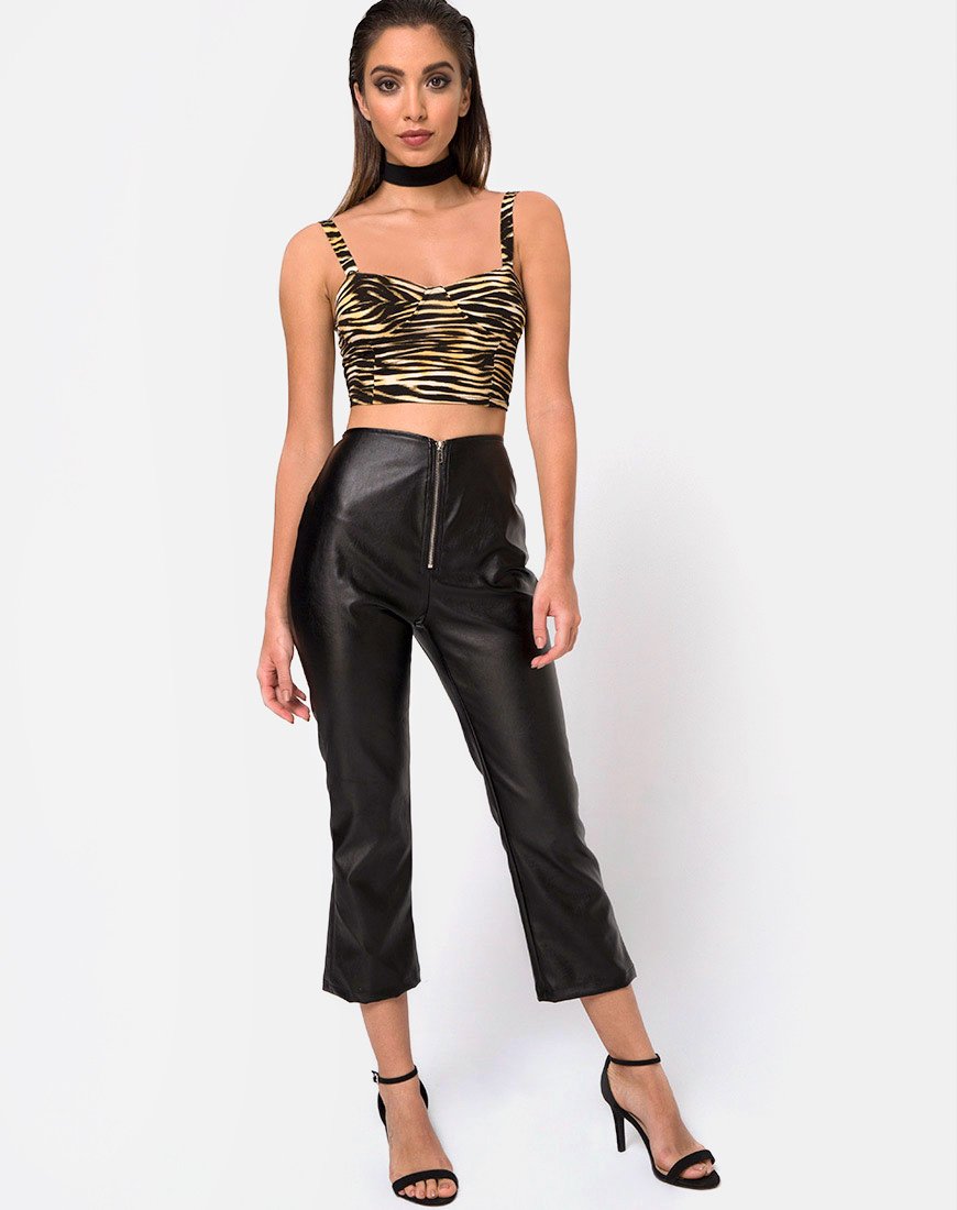 Bild von Shistra Cropped Top in Zips Zebra Brown