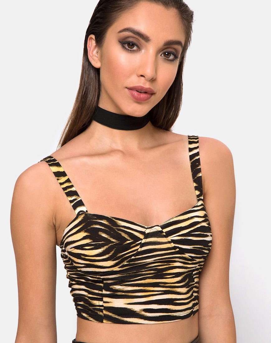 Shistra Cropped Top in Zip's Zebra Braun