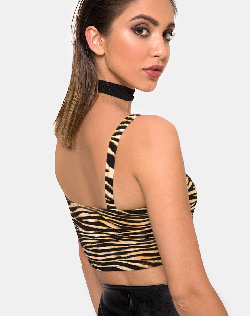 Bild von Shistra Cropped Top in Zips Zebra Brown