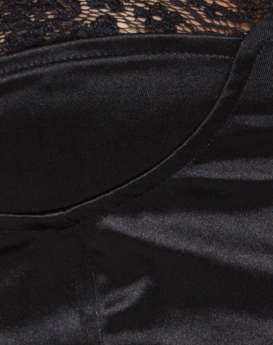 Image of Shisui Bralet aus schwarzem Satin mit Spitze