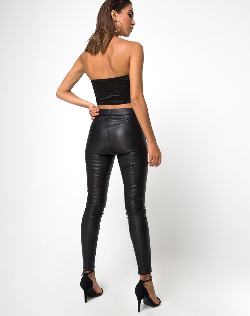 Image of Shisui Bralet aus schwarzem Satin mit Spitze