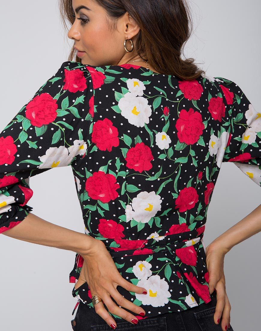 Shon Wickeloberteil in Polka Rose Schwarz