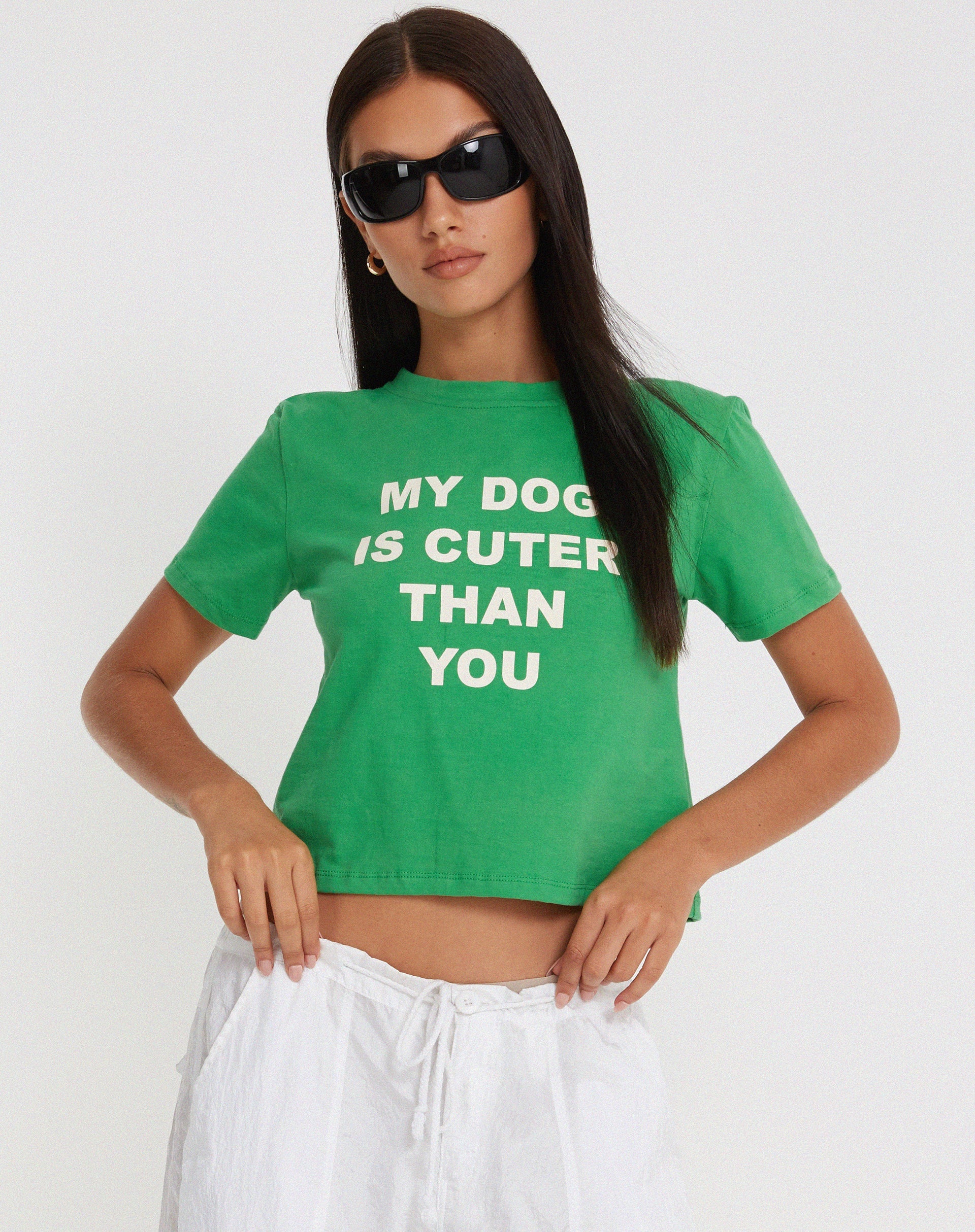Bild von Shrunk Tee in Bush Green My Dog Is Cuter Than Yours