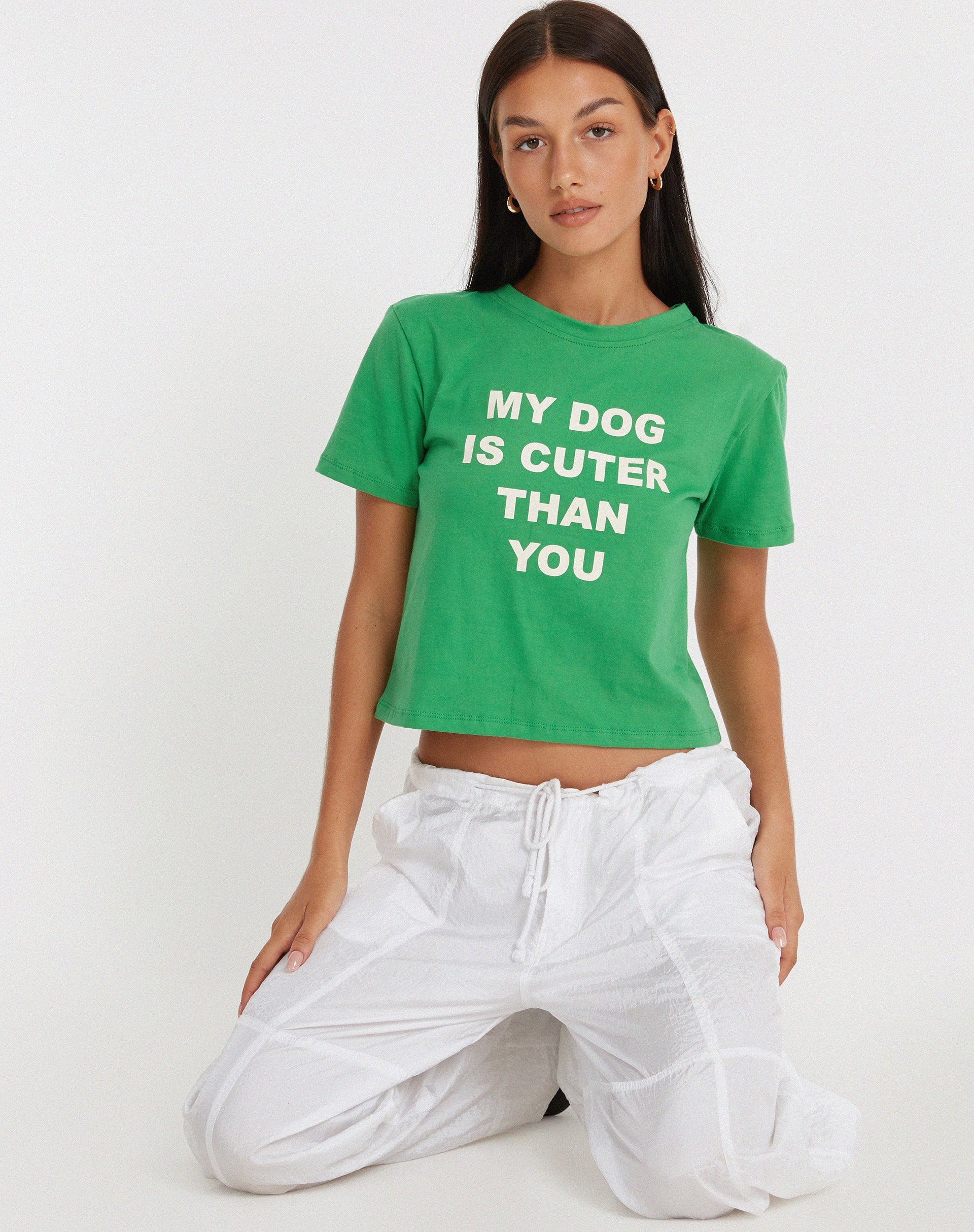 Bild von Shrunk Tee in Bush Green My Dog Is Cuter Than Yours