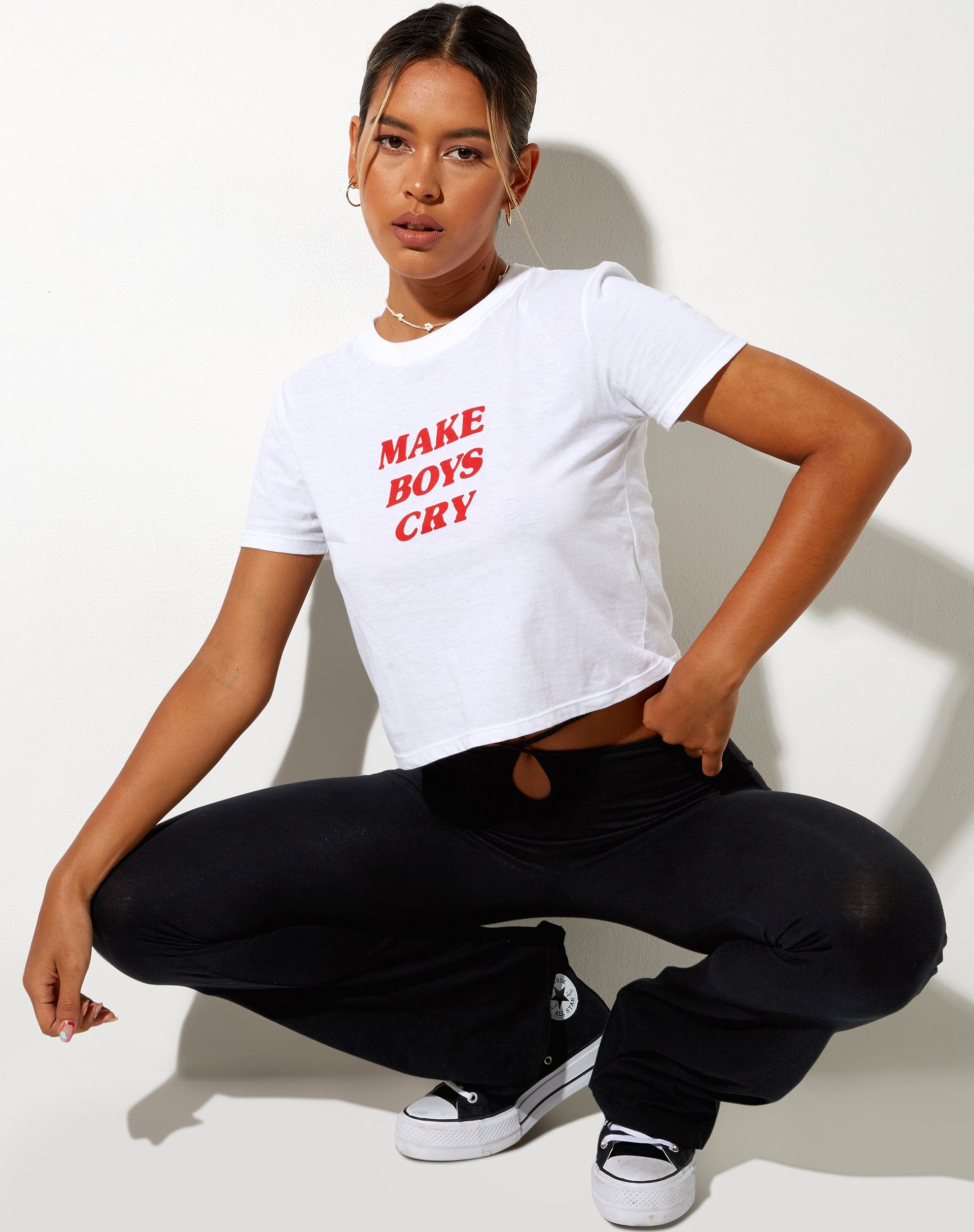 Bild von Shrunk Tee in Weiß Make Boys Cry