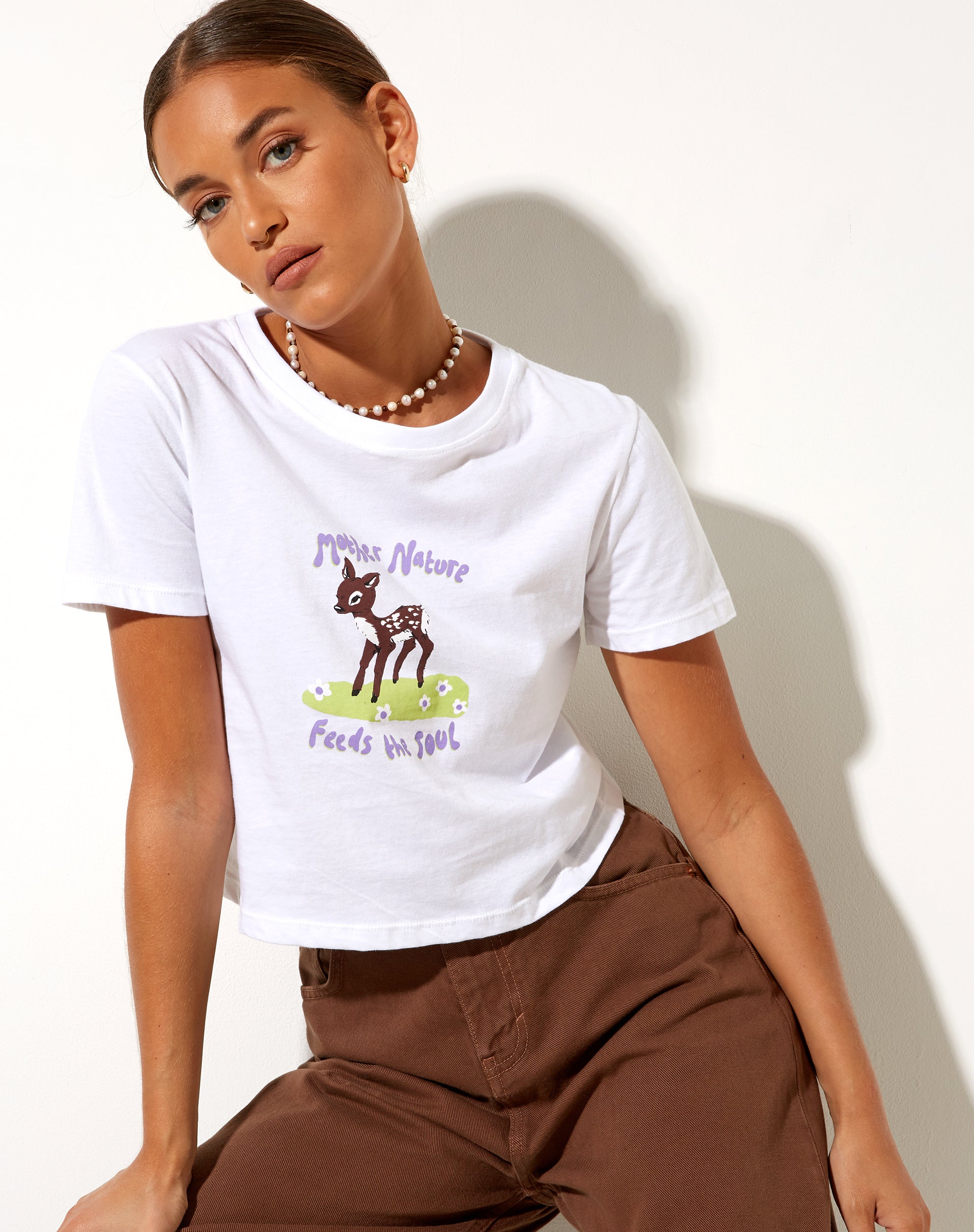 Bild von Shrunk Tee in Weiß Mutter Natur