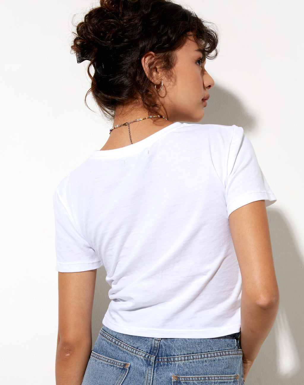 Shrunk Tee in Weiß Don't Stress Do Your Best