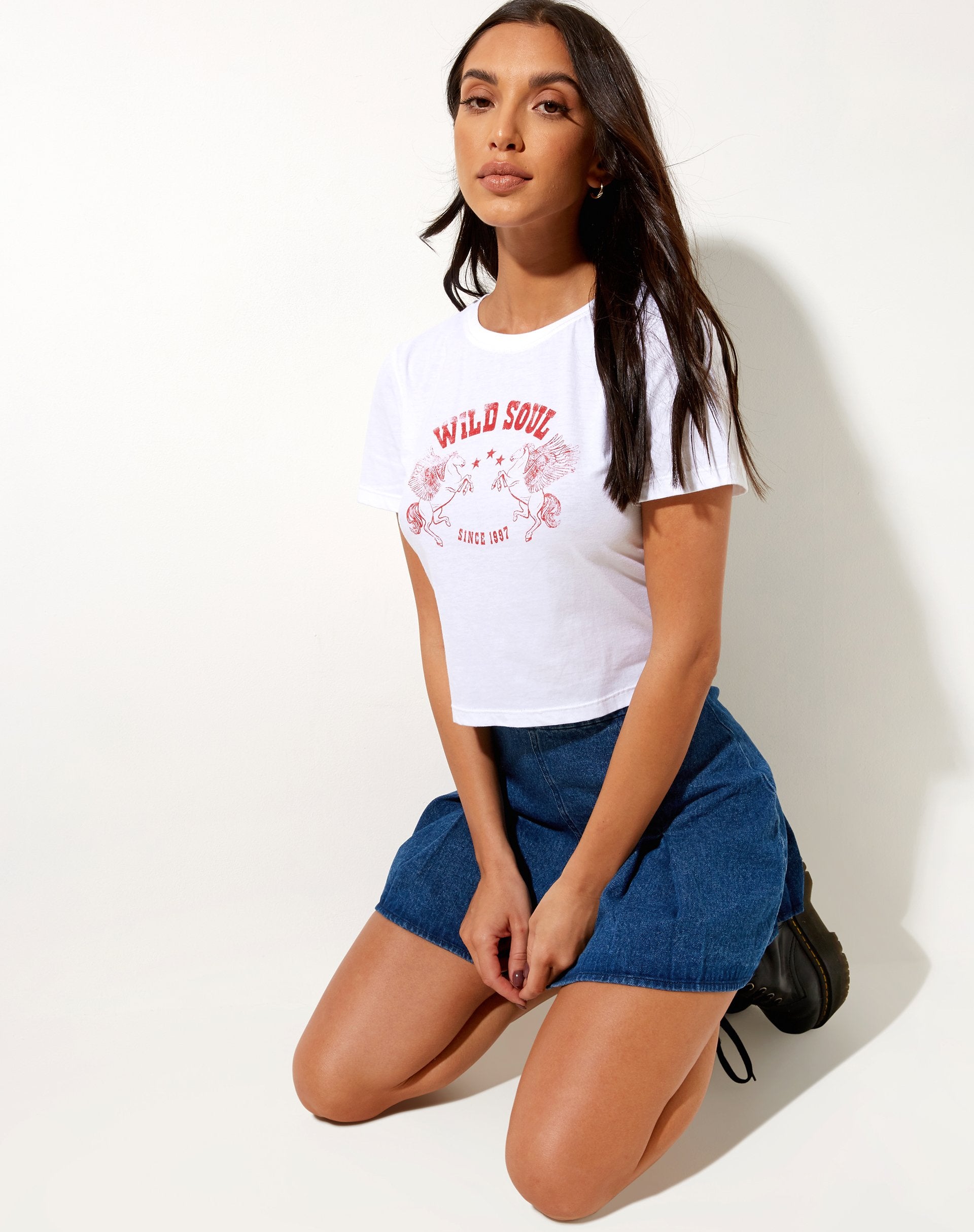 Bild von Shrunk Tee in Weiß Wild Soul