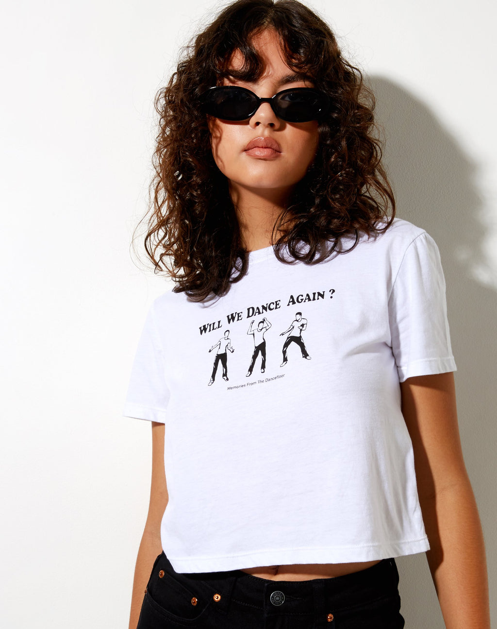 Geschrumpftes Tee in Weiß Will We Dance Again