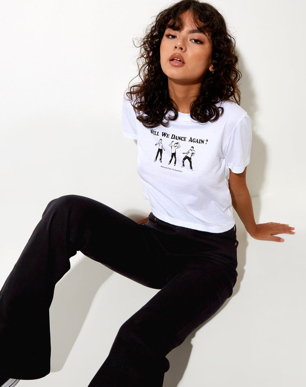 Geschrumpftes Tee in Weiß Will We Dance Again