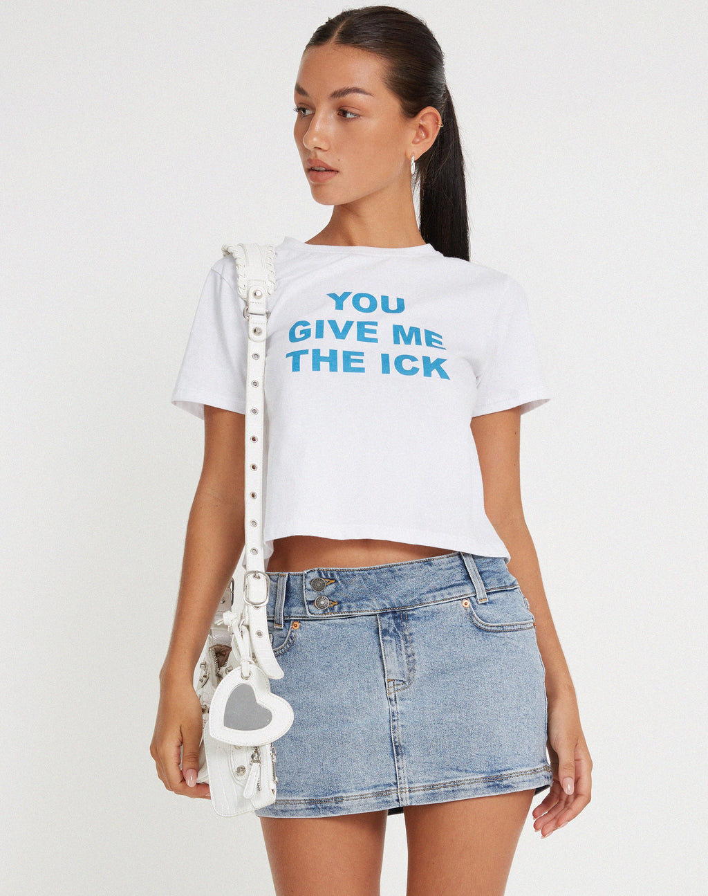 Geschrumpftes Tee in Weiß You Give Me The Ick