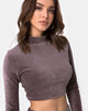 Bild von Shureen Crop Top in Mocha Rib Velvet