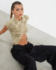 Bild von MOTEL X JACQUIE Sianda Crop Top in Mix Space Dye Khaki