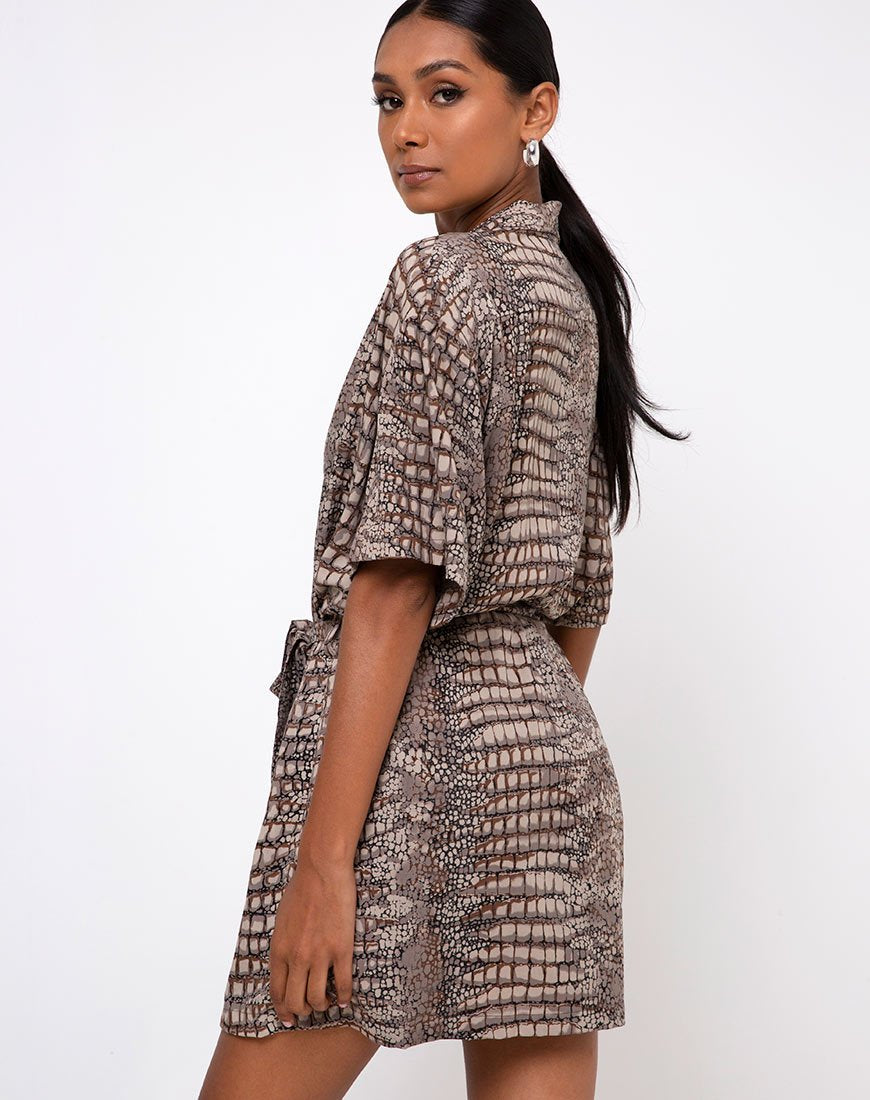 Siare Hemdkleid in Croc Neutral Grau