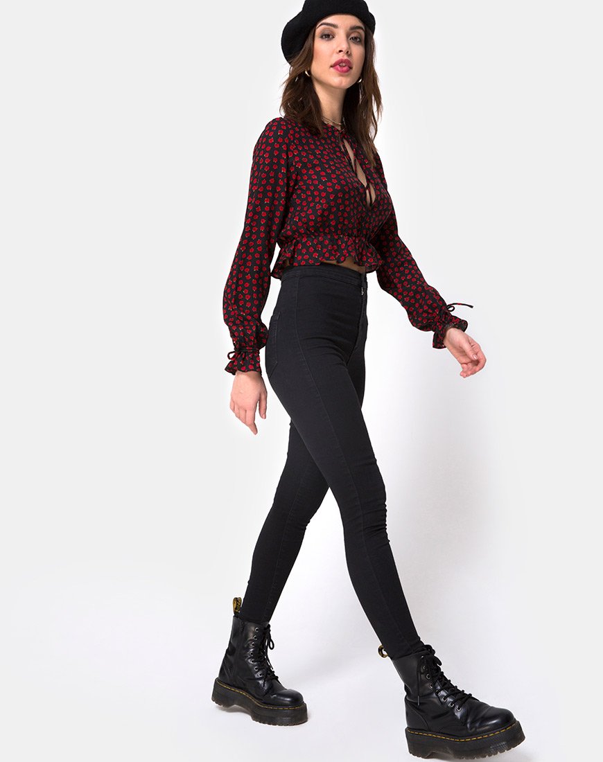 Image of Sibel Top in Dotty Rose Schwarz