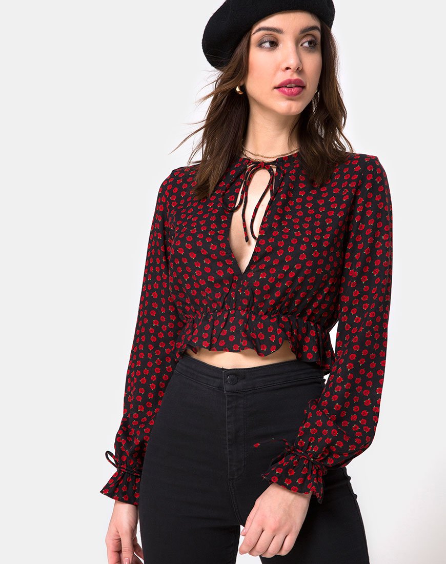 Image of Sibel Top in Dotty Rose Schwarz