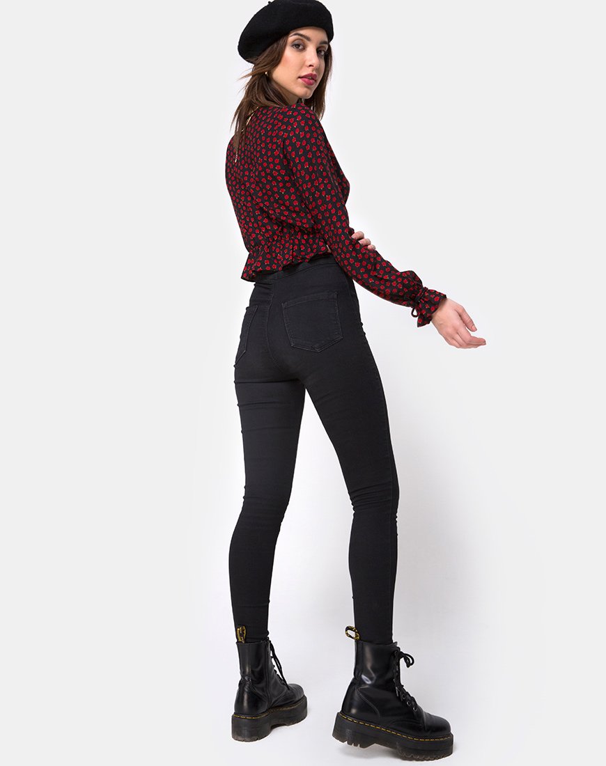 Image of Sibel Top in Dotty Rose Schwarz