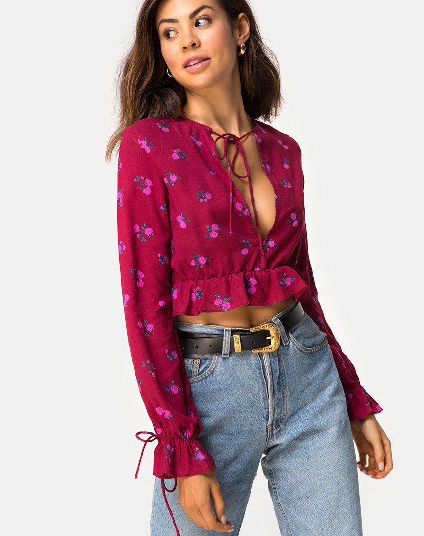 Sibel Oberteil in Magenta-Rose-Rosa
