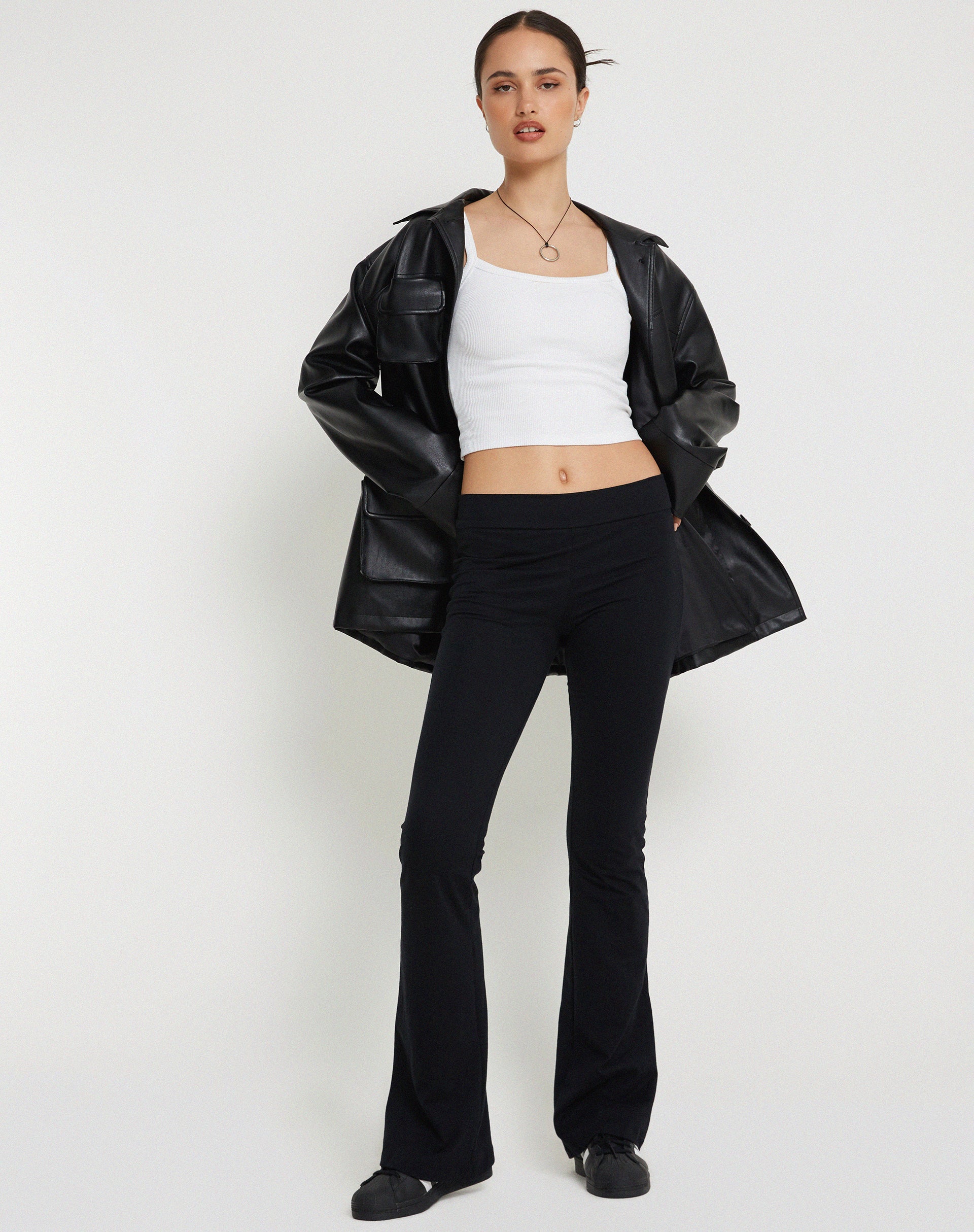 Image of Signe Regular Bootcut Tailored Trousers aus Lycra Schwarz